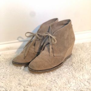 J.Crew MacAlister Tan Leather Wedge Ankle Boots